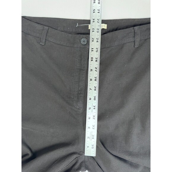 Eileen Fisher Ankle Pants Women 16 Black Organic Cotton Hemp Stretch Sustainable - Picture 9 of 15